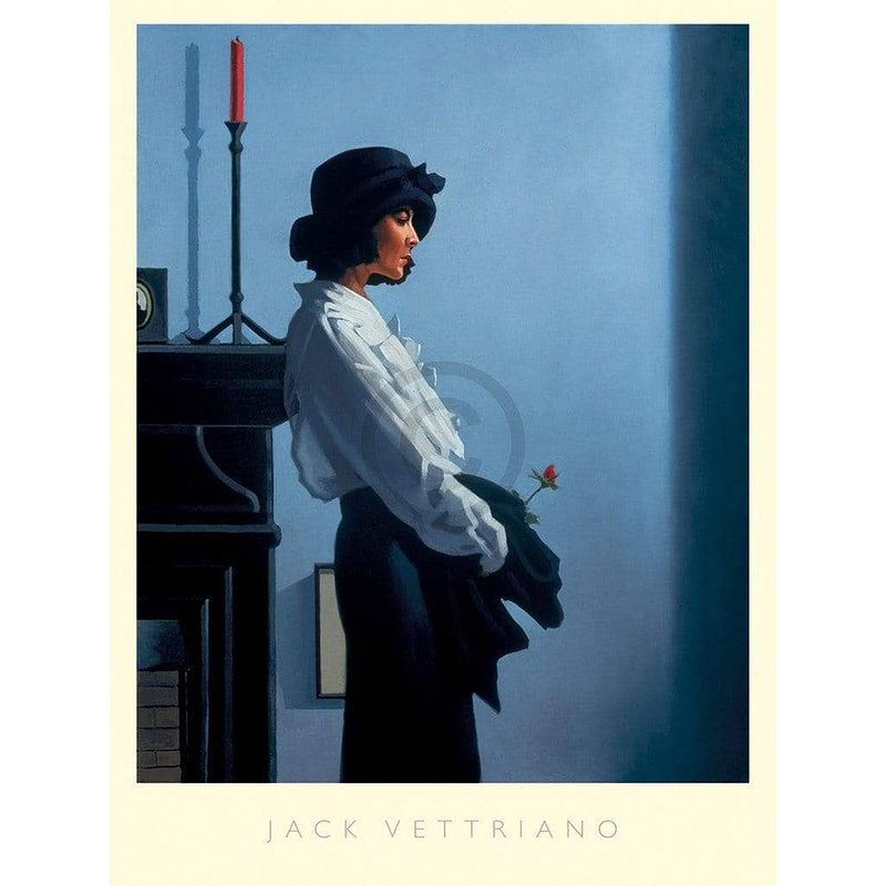 Foto van Jack vettriano - valentine rose kunstdruk 60x80cm