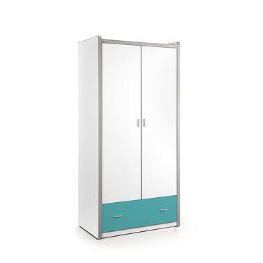 Foto van Vipack 2-deurs kledingkast bonny - turquoise - 202x97x60 cm - leen bakker