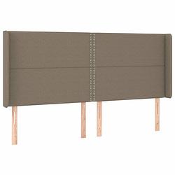 Foto van Vidaxl hoofdbord met randen 183x16x118/128 cm stof taupe