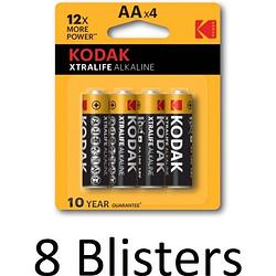 Foto van 32 stuks (8 blisters a 4 st) kodak xtralife aa alkaline batterijen