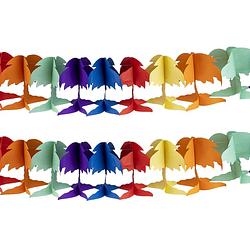 Foto van Funny fashion hawaii palmbomen thema feestslinger - 2x - gekleurd - 400 cm - papier - feestslingers