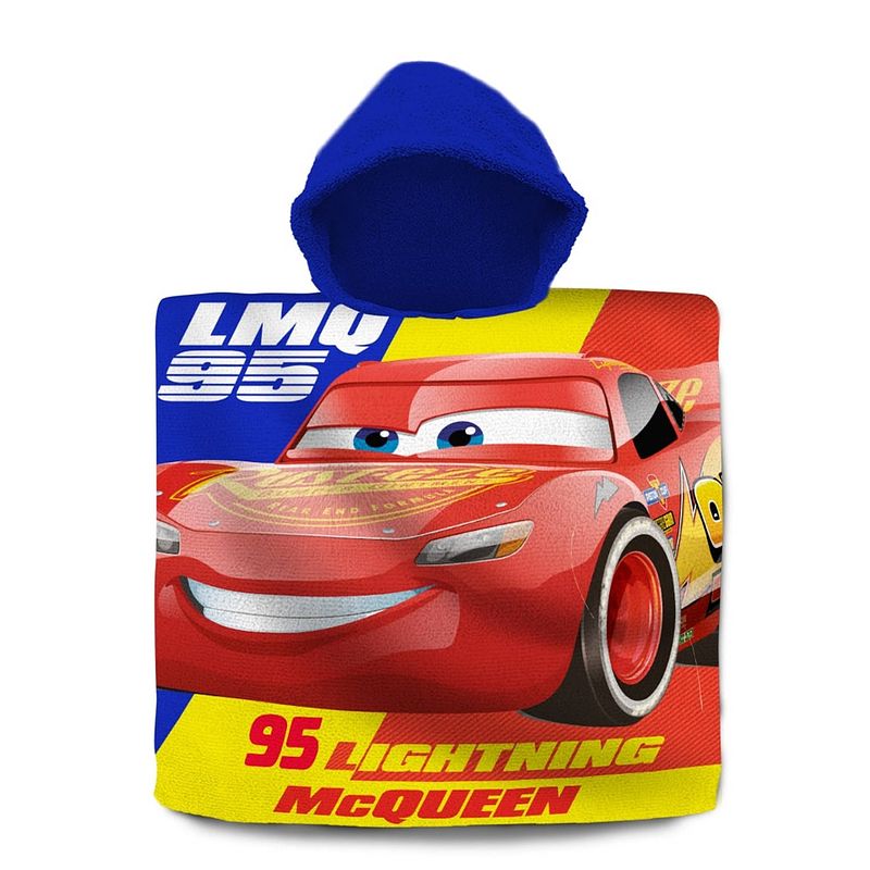 Foto van Disney badponcho cars junior 120 x 60 cm katoen blauw