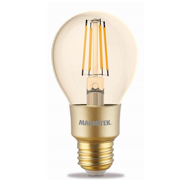 Foto van Marmitek glow mi - smart wi-fi led filament bulb m - e27 | 650 lumen | 6 w = 40 w smartverlichting transparant