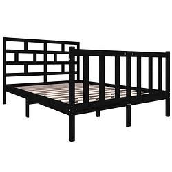 Foto van Vidaxl bedframe massief grenenhout zwart 140x190 cm