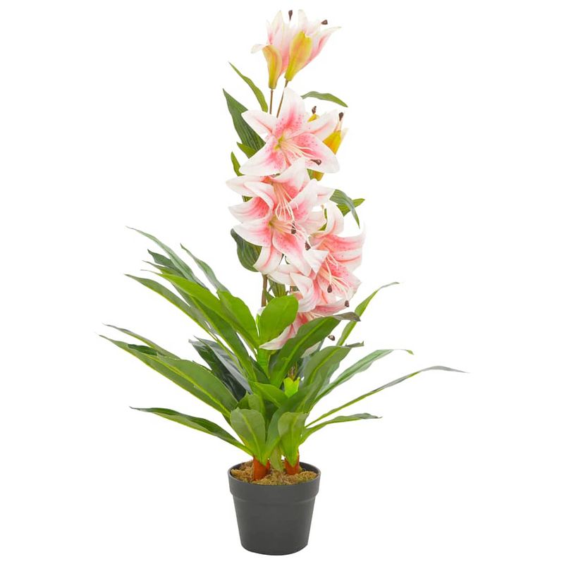 Foto van Vidaxl kunstplant met pot lelie 90 cm roze