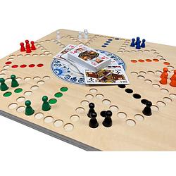 Foto van Bordspel keezen - keezenspel luxe houten uitvoering - dubbelzijdig spelbord voor 4 en 6 spelers