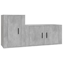 Foto van The living store klassieke televisiekastenset - tv-meubel 80x34.5x40cm - 40x34.5x60cm - betongrijs