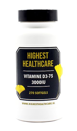 Foto van Highest healthcare vitamine d3-75 3000iu softgels