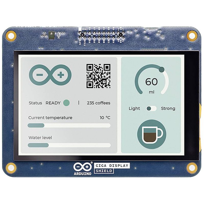 Foto van Arduino giga display shield touchscreenmonitor 10.1 cm (3.97 inch) 800 x 480 pixel