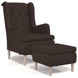 Foto van Vidaxl fauteuil met voetenbank stof donkerbruin