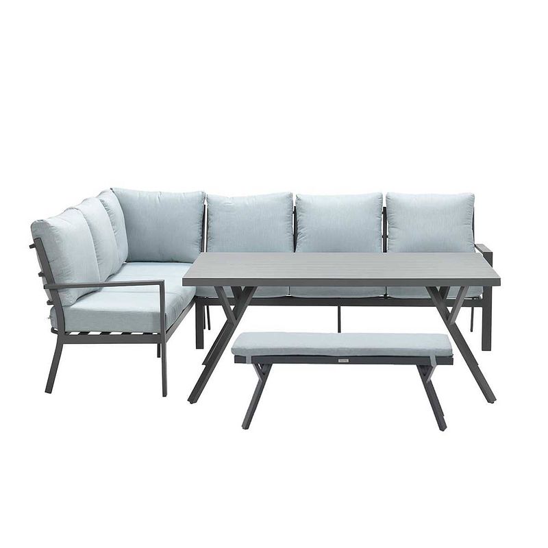 Foto van Garden impressions senja lounge dining set 4-delig links - mint grijs