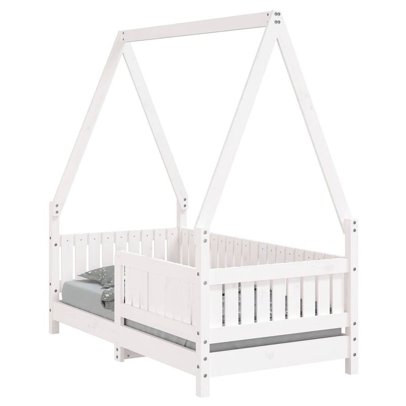 Foto van Vidaxl kinderbedframe 70x140 cm massief grenenhout wit