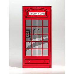 Foto van Vipack 2-deurs kledingkast telefooncel london - rood - 190x90x56 cm - leen bakker