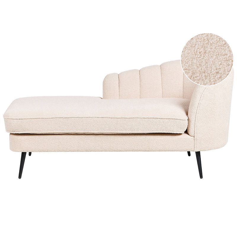 Foto van Beliani allier - chaise longue-beige-bouclé