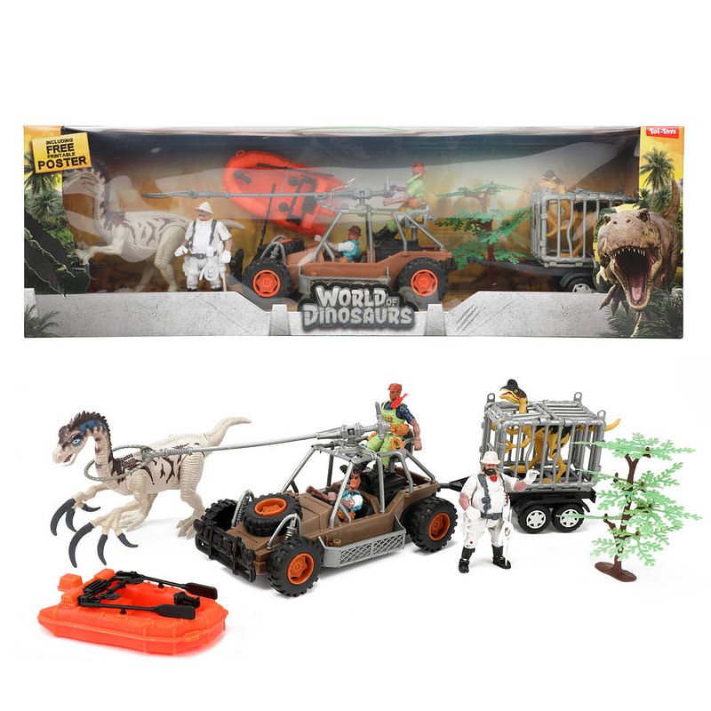 Foto van World of dinosaurs xl speelset met jeep en boot