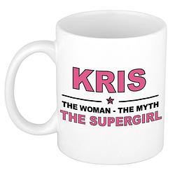 Foto van Kris the woman, the myth the supergirl cadeau koffie mok / thee beker 300 ml - naam mokken