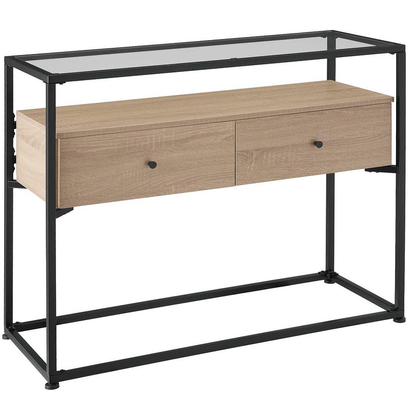 Foto van Tectake - consoletafel dressoir sidetable reading - industrieel - lichtbruin - 101,5x41,5x80,5cm - 404691