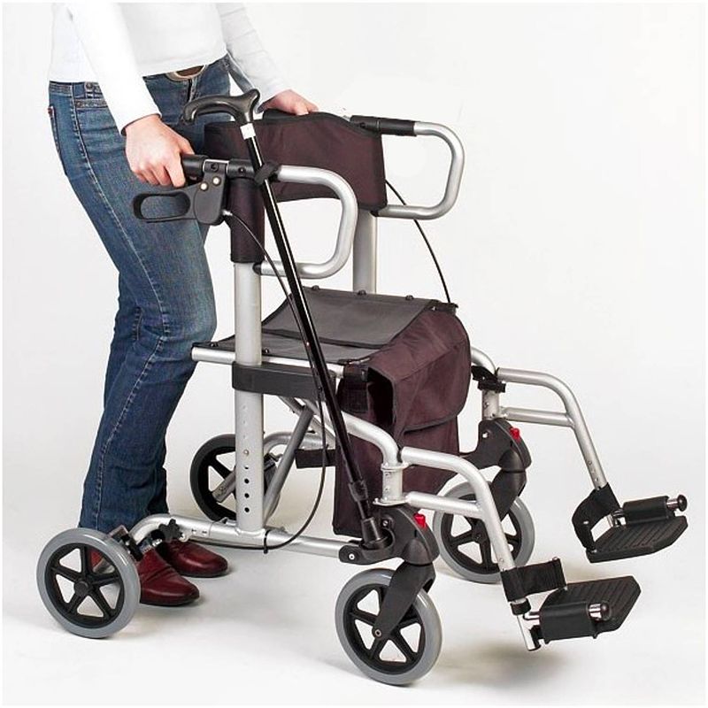 Foto van Aidapt vp184grey 2 in 1 rollator rolstoel grijs