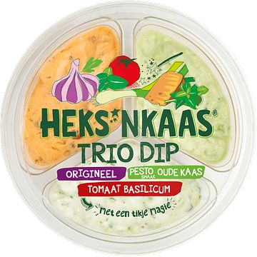 Foto van Heks'nkaas® trio dip origineel, tomaat basilicum, hummus 3x60g bij jumbo