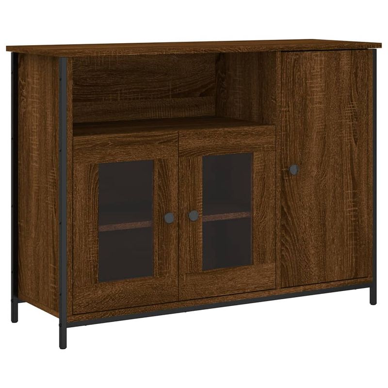 Foto van Vidaxl dressoir 100x35x75 cm bewerkt hout bruin eikenkleur