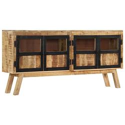 Foto van Vidaxl dressoir 160x30x76 cm massief mangohout bruin en zwart