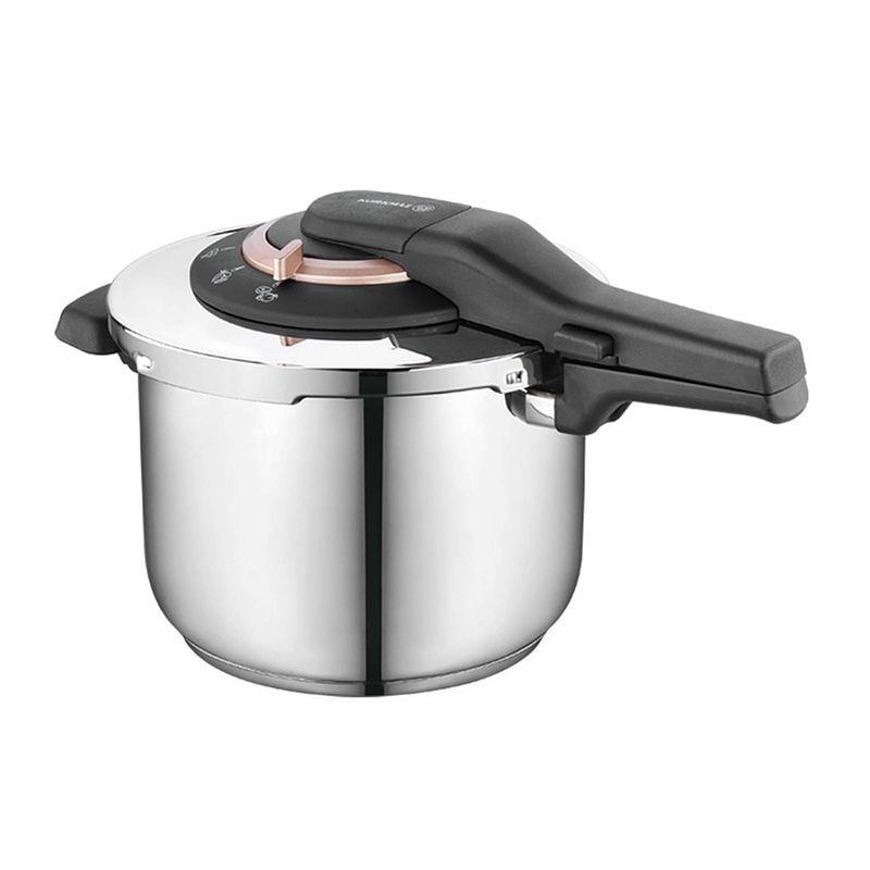 Foto van Korkmaz vita plus rosegold snelkookpan pressure cooker 23 cm 6 liter rvs