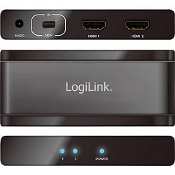 Foto van Logilink logilink 2 poorten mini displayport-splitter ultra hd-geschikt 3840 x 2160 pixel zwart
