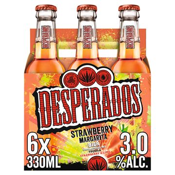 Foto van Desperados strawberry margarita bier fles 6 x 330ml bij jumbo