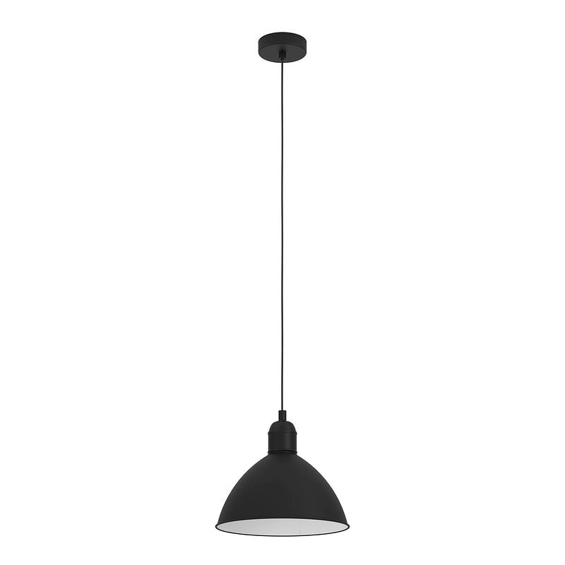 Foto van Eglo priddy hanglamp - e27 - ø 30,5 cm - zwart/wit - staal