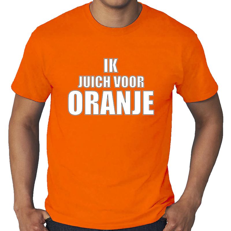 Foto van Grote maten oranje fan shirt / kleding holland ik juich voor oranje ek/ wk voor heren 3xl - feestshirts