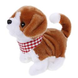 Foto van Take me home loophond pluche 17 cm junior wit/bruin