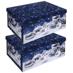 Foto van Blauwe kerstballen/kerstversiering opbergbox 49 cm