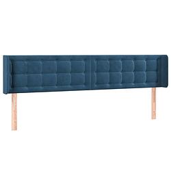 Foto van The living store hoofdeind - trendy - bedombouw - 163 x 16 x 78/88 cm - donkerblauw