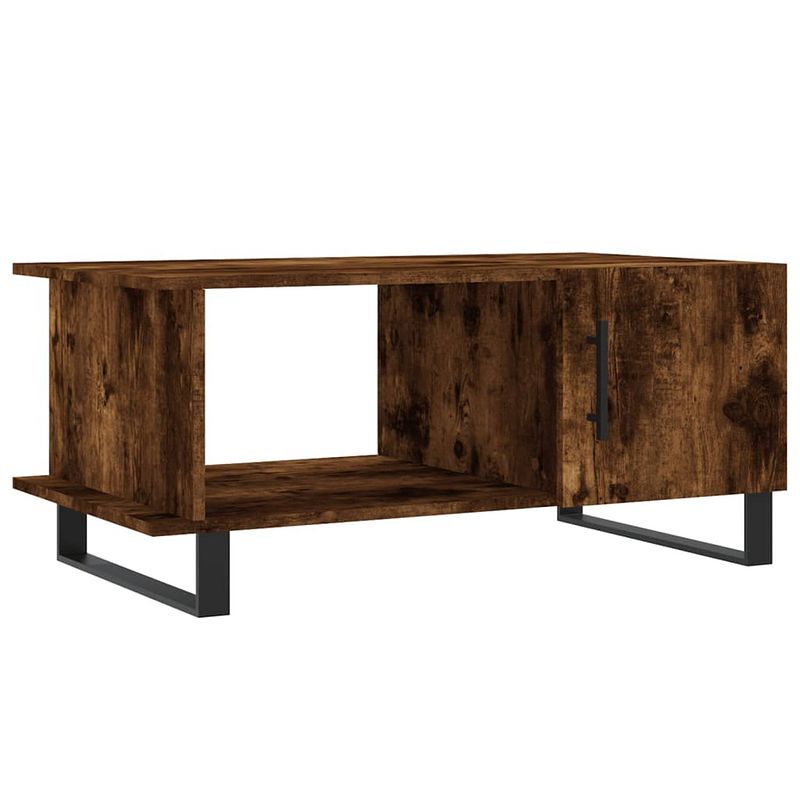 Foto van Infiori salontafel 90x50x40 cm bewerkt hout gerookt eikenkleurig