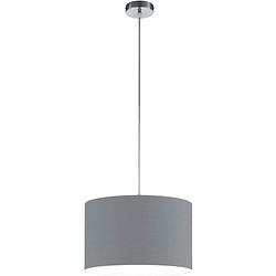 Foto van Led hanglamp - hangverlichting - trion hotia - e27 fitting - 1-lichts - rond - mat grijs - aluminium