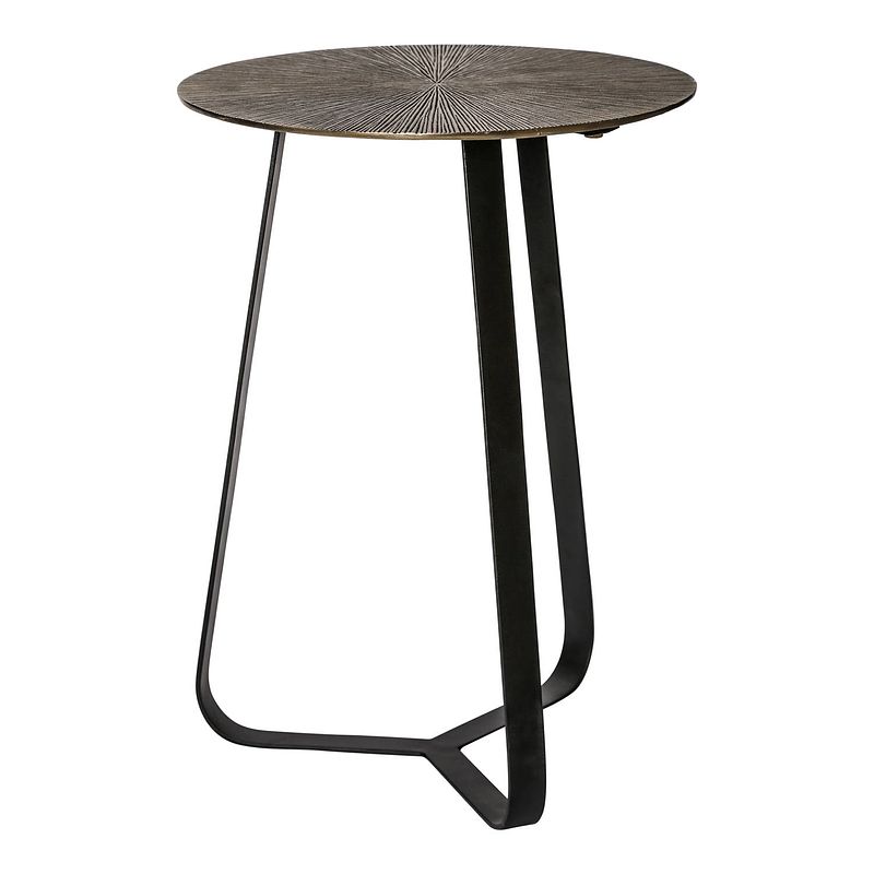 Foto van Ptmd kae gold aluminium sidetable ijzeren frame rond s