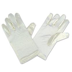 Foto van Gebroken witte satijnen handschoenen voor kinderen - verkleedhandschoenen