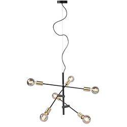 Foto van Highlight hanglamp sticks 6 lichts ø 70 cm goud zwart