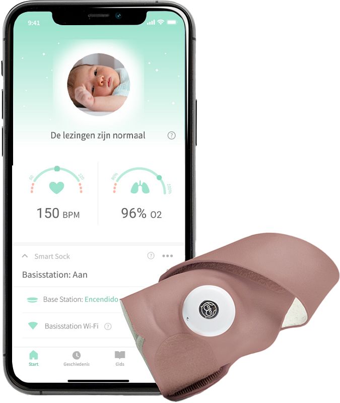 Foto van Owlet smart sock 3 roze ow-so-ro