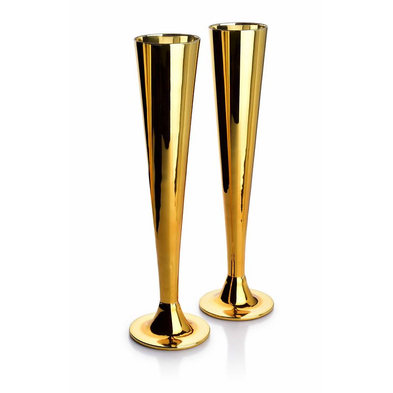 Foto van Affekdesign nayra gold set van 2 luxe champagne glazen van glas 200ml goud