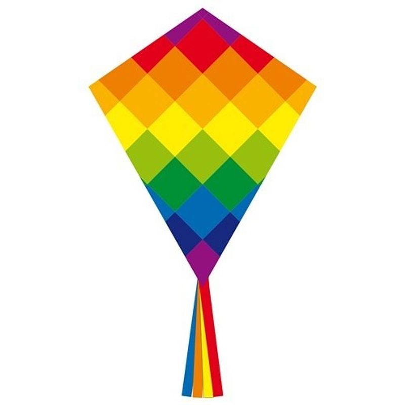 Foto van Invento eenlijnskindervlieger eddy rainbow patchwork 58 x 70 cm