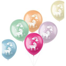 Foto van Folat ballonnen unicorns & rainbows 33 cm latex 6 stuks