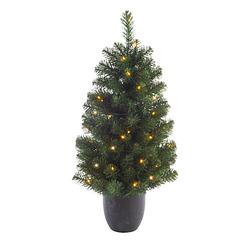 Foto van Tweedekans kunstboom/kunst kerstboom met verlichting 120 cm - kunstkerstboom