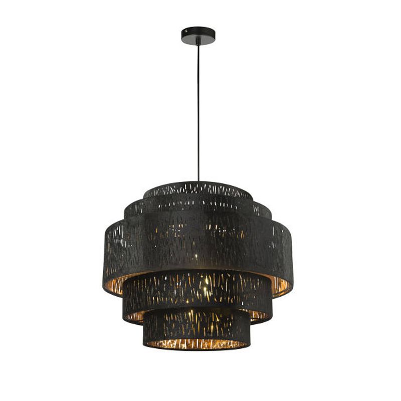 Foto van Industriële hanglamp tuxon - l:50cm - e27 - metaal - zwart