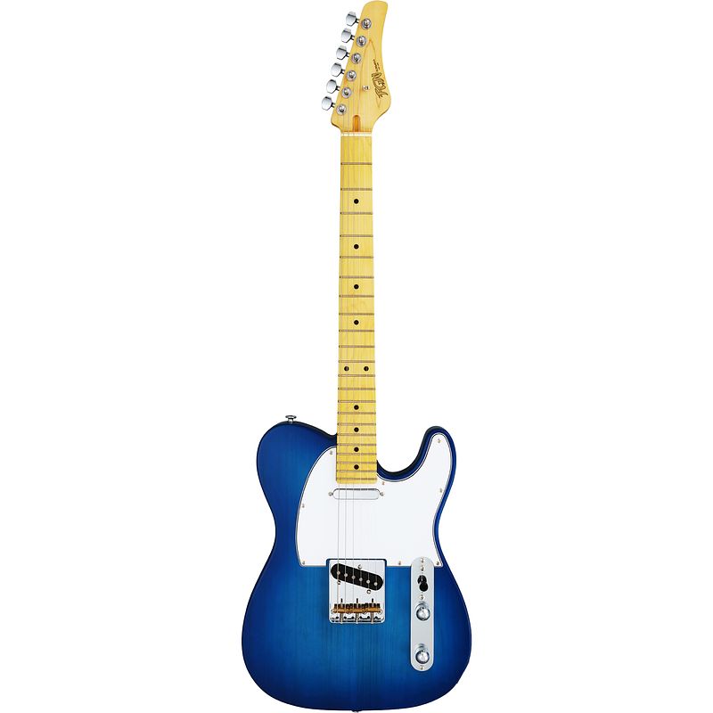 Foto van Fgn guitars boundary tl elektrische gitaar, transparent blue sunburst, met gigbag