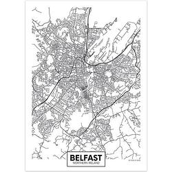 Foto van Canvas city map belfast 30x40 cm