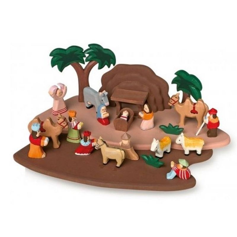 Foto van Small foot houten kerststal speelset 37 x 26 x 14 cm