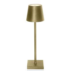 Foto van Attalos tafellamp - usb-c oplaadbaar - dimbare touch led lamp goud - zware kwaliteit - nachtlamp draadloos - 38 cm