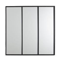 Foto van 4goodz spiegel vierkant raam drieluik metaal 62x62x2 cm - zwart