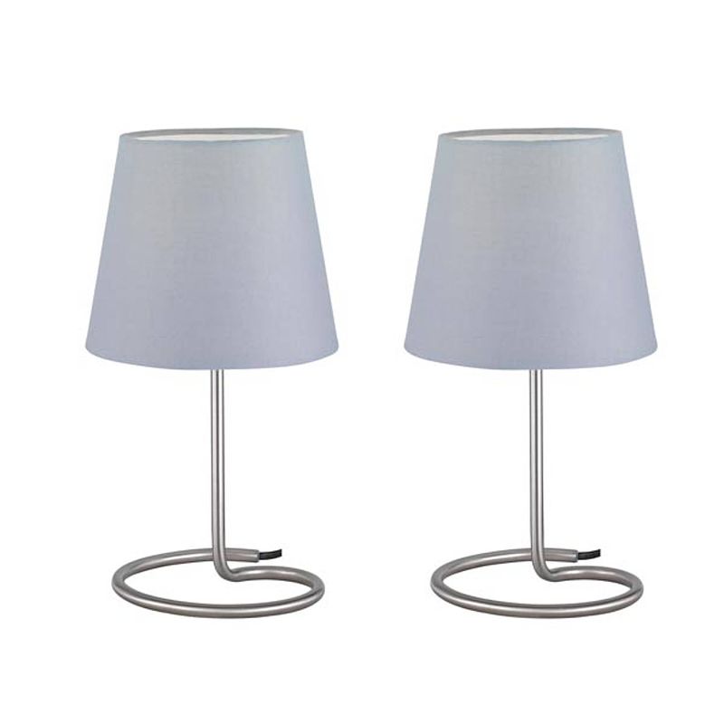 Foto van Moderne tafellamp twin - metaal - grijs